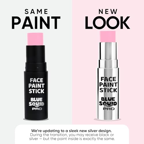Blue Squid PRO Pastel Pink Face Paint Stick - Waterproof Body Paint for Adults & Kids Pink Eye Black Baseball, Eyeblack Softball -Hypoallergenic TwistUp NonToxic Makeup Stick for Cosplay, Sports & SFX - color: Pastel Pink