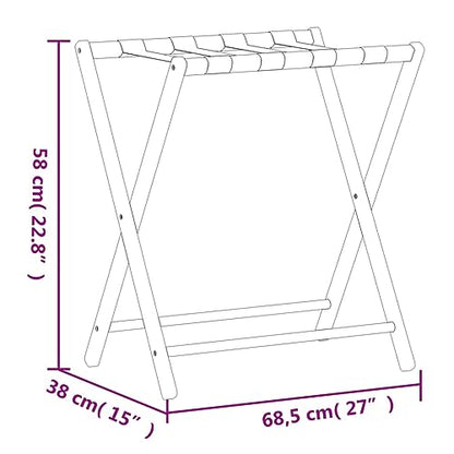 Luggage Rack for Guest Room, Foldable Suitcase Stand with Black Bamboo Frame, Heavy Duty Hotel Style Travel Accessory 27x15x23 Inches - color: Black 2