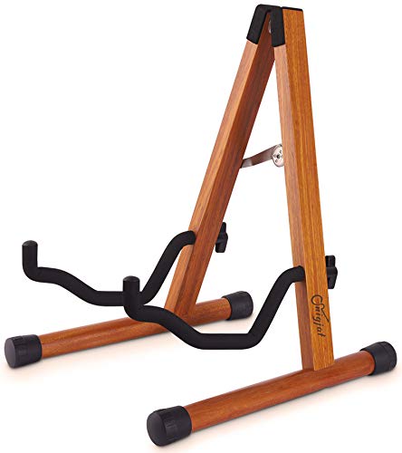 SNIGJAT Acoustic Guitar Stand, Folding Wood Guitar Stand with Padding Rose - color: Rose Wood