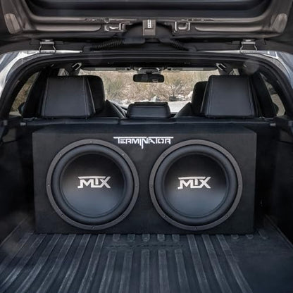 MTX 12" 1200W Dual Loaded Car Subwoofer Audio with Sub Box and Amplifier, TNP212D2 - style: Dual 12" Subwoofer Enclosure + Amplifier Subwoofer