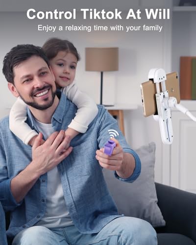 [New Upgrade, Easy to Use] TikTok Scrolling Ring Remote Control, Camera Shutter Remote, Wireless Bluetooth Scrolling Ring for iPhone, iPad, iOS, Android - Light Purple - color: Light Purple