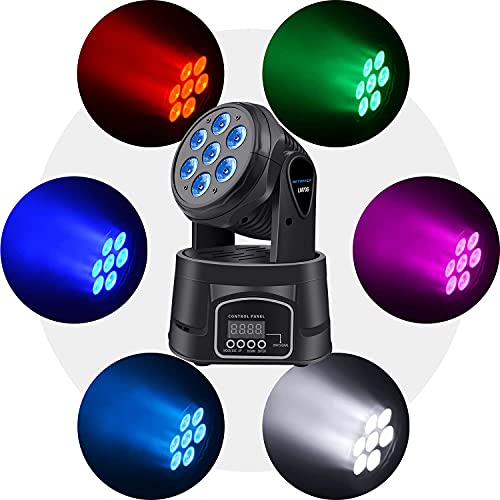 Betopper 7x8W Moving Head DJ Lights,RGBW Stage Lighting-2 Packs | 7x8W RGBW LEDs, DMX512/Auto/Sound/Master-Slave, Mini Moving Head Light For Stage, Party, Club, Wedding Event, Festival, Disco