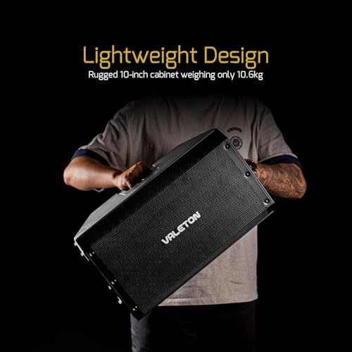 Valeton 10 inch, 2-Way FRFR 1300-Watt Active Speaker for Guitar, Bass, Multi FX and Amp Modelers | Multi FX and Amp Modelers,CONTOUR and BASS switches for quick EQ sound shaping,XLR/TRS combo inputs & one XLR link output