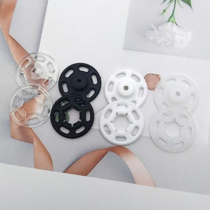 1 Box/15 Set Invisible Small Plastic Snap Buttons Sew-on Snap Buttons Press Button for Sewing Clothing (White, 11.5mm) - color: White, size: 11.5mm