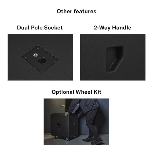 Yamaha DXS15MKIII, 15" 1500W Powered Subwoofer with Bluetooth, Mobile Control Application and Flexible Color LCD Screen, Wood Finish - size: DXS15
