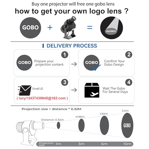 120W LED Logo GOBO Projector Ip67 Waterproof DJ Effect Light Including Free Custom Glass GOBO to Project Image for Hotel Company Store Wedding Advertising Indoor and Outdoor Use (120W)