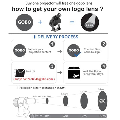 120W LED Logo GOBO Projector Ip67 Waterproof DJ Effect Light Including Free Custom Glass GOBO to Project Image for Hotel Company Store Wedding Advertising Indoor and Outdoor Use (120W)