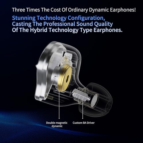 KZ ZSN Pro Dynamic Hybrid Dual Driver in Ear Earphones Detachable Tangle-Free Cable Musicians in-Ear Earbuds Headphones (Gray Without Mic) | Dynamic / balanced armature Hybrid Dual Driver in Ear Earphones Detachable Tangle-Free Cable Musicians Headphones