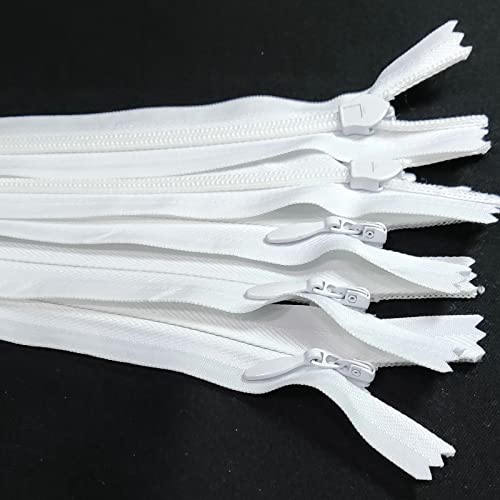 Leekayer 30PCS Invisible Nylon Coil Zipper,Clothing Zipper,DIY Sewing Tool | Invisible Nylon Coil Zipper DIY Sewing Tools for Craft Special(12inch,White) Leekayer - color: White, size: 12inch-30PCS
