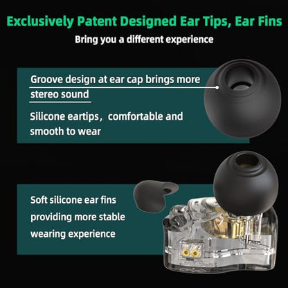 CCZ BC01 PRO in Ear Monitor Headphones, 1BA 1DD Hybrid Driver Wired Gaming Earbuds, Deep Bass Sound Wired Ear buds, HiFi IEM for Gaming Video Calling Singer Musician Drummer (without mic, Dark Black) - color: Dark Black, style: without mic