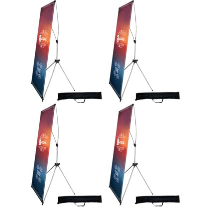 USCNC X Banner Stand Adjustable Fit Banner 23 x 63 to 32 x 78 Inch(STAND ONLY), Portable Travel Bag,Suitable for advertising, stores, exhibitions, restaurants, events, birthday parties, and other occasions (4 Pack) - size: 4 Pack