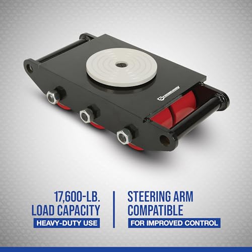 Strongway Machinery Mover with 360° Rotation, 17,600-Lb. Capacity | Controlled equipment positioning, shop/warehouse use, heavy-load movement, low-profile access, durable steel construction - size: 17600 LB