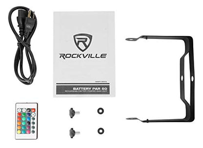 Rockville Battery PAR 50 18W LED DMX Wash Up-Light, Rechargeable Battery, Remote Control, RGB Color Mixing, Sound Activated, for DJs, Clubs, Parties, Weddings | Wireless Remote, 8-10 Hour Battery, 18x1W RGB LEDs, 7 DMX Channels, Sound Activated, Master/Sl