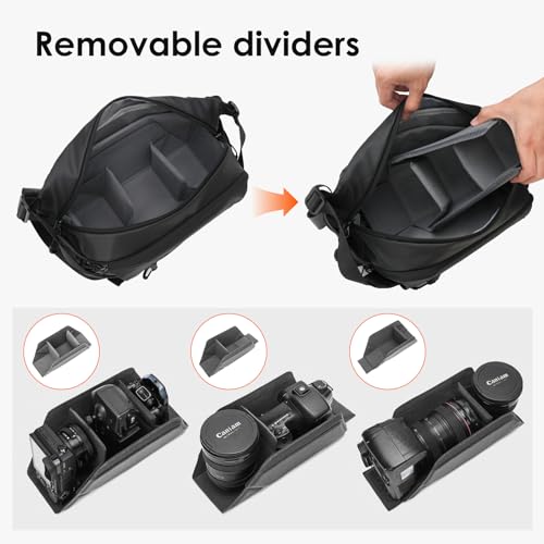 TARION Urban Camera Shoulder Sling Bag Compact 5.5L XProber | Expandable Wet/Dry Separation Pocket, Waterproof, Bottom Tripod Strap, for Mirrorless Cameras, Outdoor Photography - size: XProber (5.5 Liters)