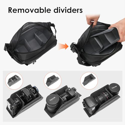 TARION Urban Camera Shoulder Sling Bag Compact 5.5L XProber | Expandable Wet/Dry Separation Pocket, Waterproof, Bottom Tripod Strap, for Mirrorless Cameras, Outdoor Photography - size: XProber (5.5 Liters)