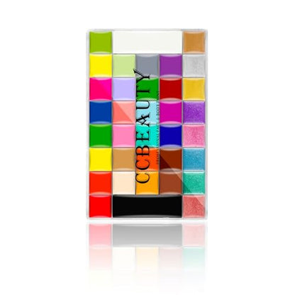 CCbeauty 36 Colors Face Body Paint,Professional Large Face Painting Kit,Neon Face Painting Palette,Oil-Based Non-Toxic Special Effect SFX Makeup Kit,Halloween Costume Cosplay For Adult With 10 Brushes - color: 36 Colors With 10 Brushes