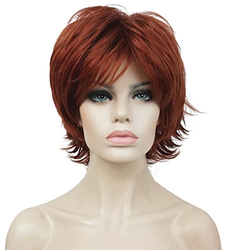 Lydell Short Layered Shaggy Wavy Full Synthetic Wigs 130 Copper Red - color: #130 Copper Red