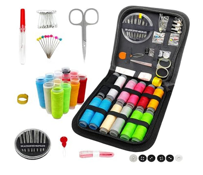 Mini Sewing Kit for Adults & Beginners, Portable Sewing Supplies with, Threads, Buttons & Seam Ripper – Travel & Home Small Sewing Kit with Thread and Needle, Valentine's Day Gift for Mom & Grandma - color: N - 74