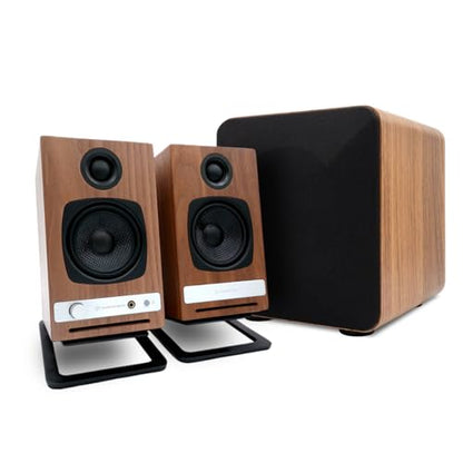 Audioengine S6 Mini Subwoofer – Compact 210W Powered Bass Speaker | for Music, Movies, Gaming & Home Office Setups - Walnut - color: Walnut, size: Matte