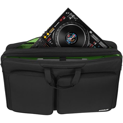 AKOZLIN Multi-layer Controller Gig Bag Padded Mixer Carry Case Fits for Pioneer RX/NI Traktor Kontrol S8/DDJ SX SX2 SX3/DDJ 800/DDJ FLX6/DDJ 1000 1000SRT/Denon MC7000 - size: 28.4"X16.5"X 5.9" for DDJ SX/1000