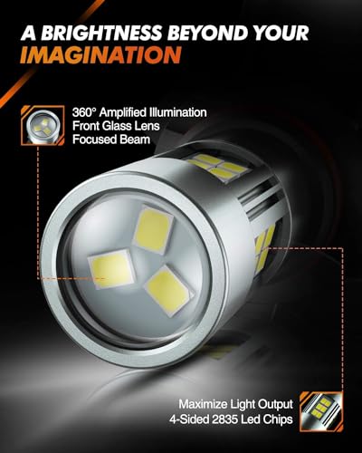 SEALIGHT F1 H13 H10 Light Bulbs Combo, 60000LM 6500K Ultra-Brigh 1:1 Design 9008 H13 Bulbs and 9145 H10 LED Fog Light Bulbs for F150 2004-2014, Quick Install, Plug and Play, Pack of 4 - color: White, size: H13 H10