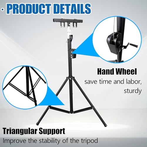 TECHTONGDA Light Trussing Stand 176LB Load Capacity DJ Light Stand, Crank Lighting Stand Speaker Truss, 5.91-13.12 FT Adjustable Height, Portable Music Equipment for Bands Clubs Stages ﻿