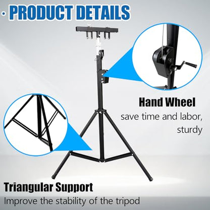 TECHTONGDA Light Trussing Stand 176LB Load Capacity DJ Light Stand, Crank Lighting Stand Speaker Truss, 5.91-13.12 FT Adjustable Height, Portable Music Equipment for Bands Clubs Stages ﻿