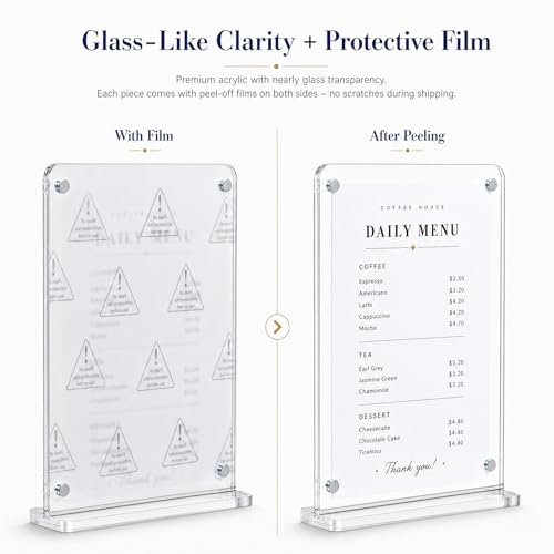 5×7 Acrylic Sign Holder,2Pack | Double-sided display,Quick page turning,High definition,Double-sided protective film ,Versatile for multiple scenarios - color: 2Pack 5x7 Inch