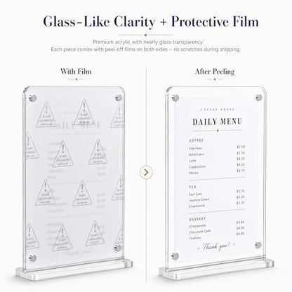 8.5×11 Acrylic Sign Holder,2Pack | Double-sided display,Quick page turning,High definition,Double-sided protective film ,Versatile for multiple scenarios - color: 2Pack 8.5x11 Inch
