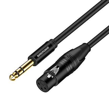 TRS 1/4 Inch 6.35mm/6.5mm to XLR Female Balanced Interconnect Audio Cable, 40FT 3Pin XLR to Quarter Inch Mic Cable for Microphone, Mixer, Guitar, AMP, Speakers - Black - color: Black, size: 40FT/12M