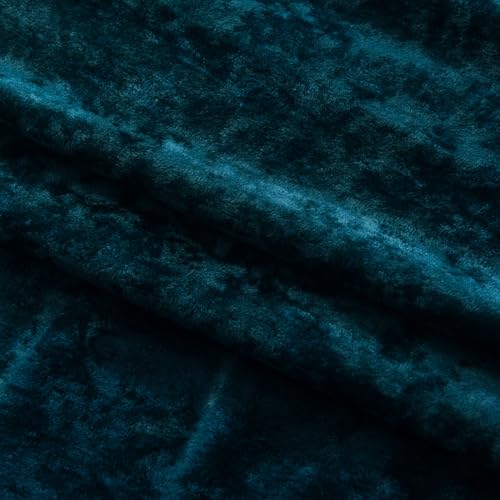 Dark Teal Velvet Curtains - Room Darkening Curtain 84 Inches Long for Bedroom & Living Room, Luxury Look, Rod Pocket Design, (2 Panels), 52W x 96L, Sapphire Blue - color: Peacock, size: 52"W x 96"L (Pack of 2)