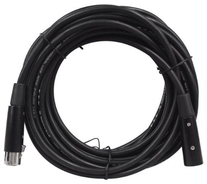 Rockville RDX5M25 25' 5-Pin Male-Female DMX Lighting Cable, 100% OFC Copper | 120 Ohm Impedance, Nickel Plated XLR, Internal Strain Relief, OFC Braided Shield, EMI/RFI Rejection, Black - size: 25 Ft- 5 Pin