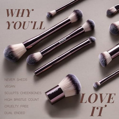 Makeup Brushes BS-MALL Professional Makeup Brush with Travel Case, Includes Foundation, Powder, Concealer, Lip & Eyeshadow Brushes for Daily Use & Versatile Occasions All-aluminum tube - color: Coffee