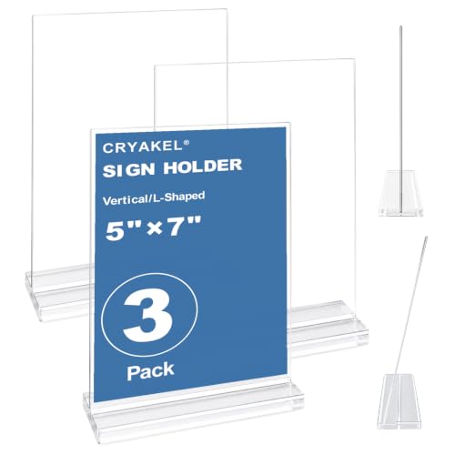 5×7 Acrylic Sign Holder,3Pack
