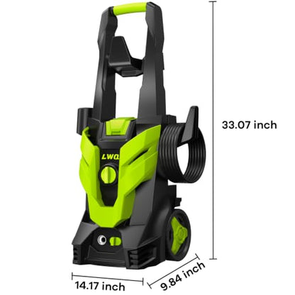 Pressure Washer, Power Washer with 4 Quick Connect Nozzles 1 Foam Cannon, High Pressure Cleaning Machine for Cars/Fences/Driveways/Patios/Farms/Home Cleaning(Bright Green) - color: Bright Green