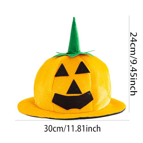 Adults Halloween Pumpkin Hat Jack O Lantern Hat Funny Pumpkin Deco Cap Halloween Party Costume for Women Men - color: A-yellow