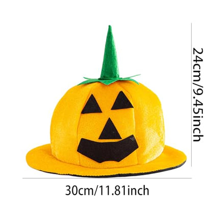 Adults Halloween Pumpkin Hat Jack O Lantern Hat Funny Pumpkin Deco Cap Halloween Party Costume for Women Men - color: A-yellow