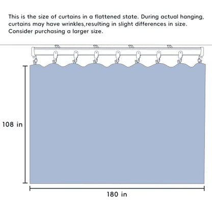 MaKefeile Room Divider Curtains Total Blackout Privacy Curtain Panel Room Thermal Insulated Noise Reduction Curtains for Bedroom Window Living Room Ceiling Track Curtain W 15 ft × H 9 ft Black - color: Black, size: 180"W x 108"L (Pack of 1)