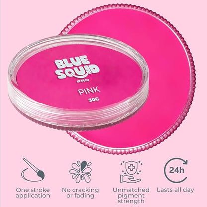 Blue Squid Face Paint Water Based Single Cake Professional Face Paint & Body Paint - Water Activated, Kids Adults Face Painting for Costume, Halloween Makeup, Cosplay - Classic Pink Face Paint 30g - color: Classic Pink 30g