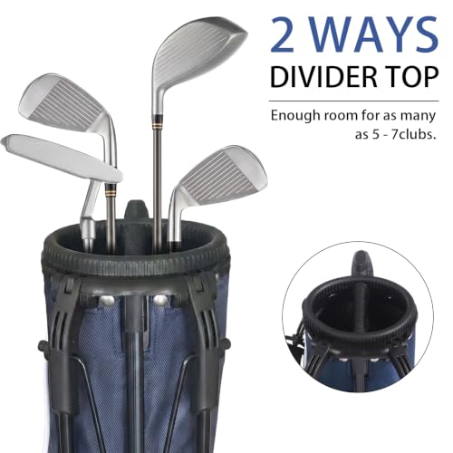 Small Golf Stand Bag Lightweight Golf Easy Carry Bag with Strap and Stand for The Driving Range, Par 3 and Executive Courses Small Golf Bags for Men or Women. - color: NAVY/YELLOW