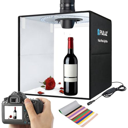 20"/50cm Light Box, PULUZ Large Photo Studio Shooting Tent 200 LED Light CRI≥90 12 Colors Backgrounds Professional Dimmable Photo Booth Product Photography 20x20 inch Light Box Photography | High Brightness 200 LED Lights, CRI ≥90, 12 Colors Backgrounds,