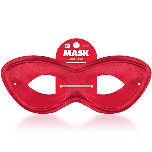 Red Super Hero Stiff Fabric Mask - 2.87" x 8.25" (Pack Of 1) - Fits Most Adults & Kids - Perfect For Parties, Cosplay & Themed Events - color: Red