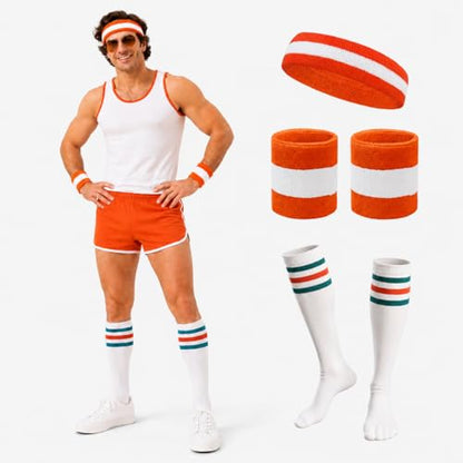 COUVER Jackie Moon Semi Pro Halloween Costume Accessories Set | Retro 70s Basketball Outfit, Whole Set - color: One Tube Socks Only
