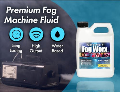 FogWorx Extreme High Density Fog Juice - Quart – 32 Fluid Ounces of Long Lasting, High Output, Odorless Water Based Machine Fluid for 400 to 1500 Watt Machines - size: HD Quart