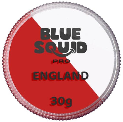 Blue Squid Face Paint Water Based Single Cake Professional Face Paint & Body Paint - Water Activated, Kids Adults Face Painting for Costume, Halloween Makeup, Cosplay - Red & White Face Paint 30g - color: Split Red & White 30g