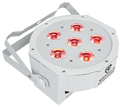 Rockville Battery PAR 6RF White LED Wash Light 6-Pack with DMX Controller | Up to 15-Hour Rechargeable Battery, RGBWA+UV, Wireless DMX, 6 RF Remotes, ROCKFORCE W2 192-Ch Controller, 7-Items