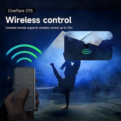 COLBOR Fog Machine CF5 Cine Flare Battery Handheld Portable Smoke Machine | with Lights and Fan Foldable Body 25 Levels Density Wireless Remote Control Fogger for Photography Parties Weddings