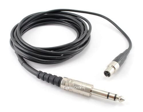 CablesOnline 10ft Mini-XLR Female to 1/4" TRS Stereo Male Plug Pro Lapel Mic Cable, (XM-710)