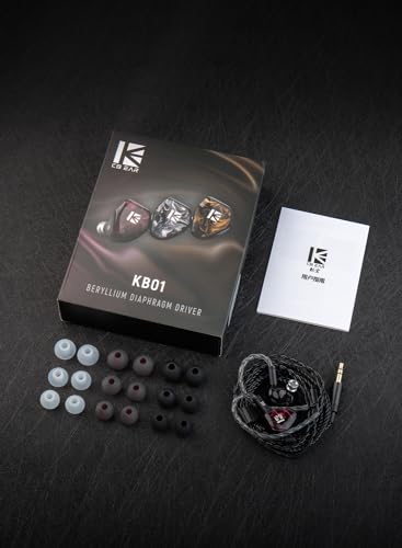 KBEAR KB01 in Ear Monitor, 10mm Beryllium Diaphragm Dynamic Driver IEMs, HiFi Gaming Earbuds with Clarity Sound 3D-Printed Resin Shell, 6N OFC 2PIN Cable for Musicians Audio Engineers Singers (Gold) - color: Gold