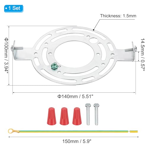PATIKIL 140mm (5.5") Universal Light Fixture Mounting Bracket Kit, Light Crossbar Round Ceiling Plate with Screw for Wall Lights Ceiling Lighting Pendant Chandelier - size: 140mm